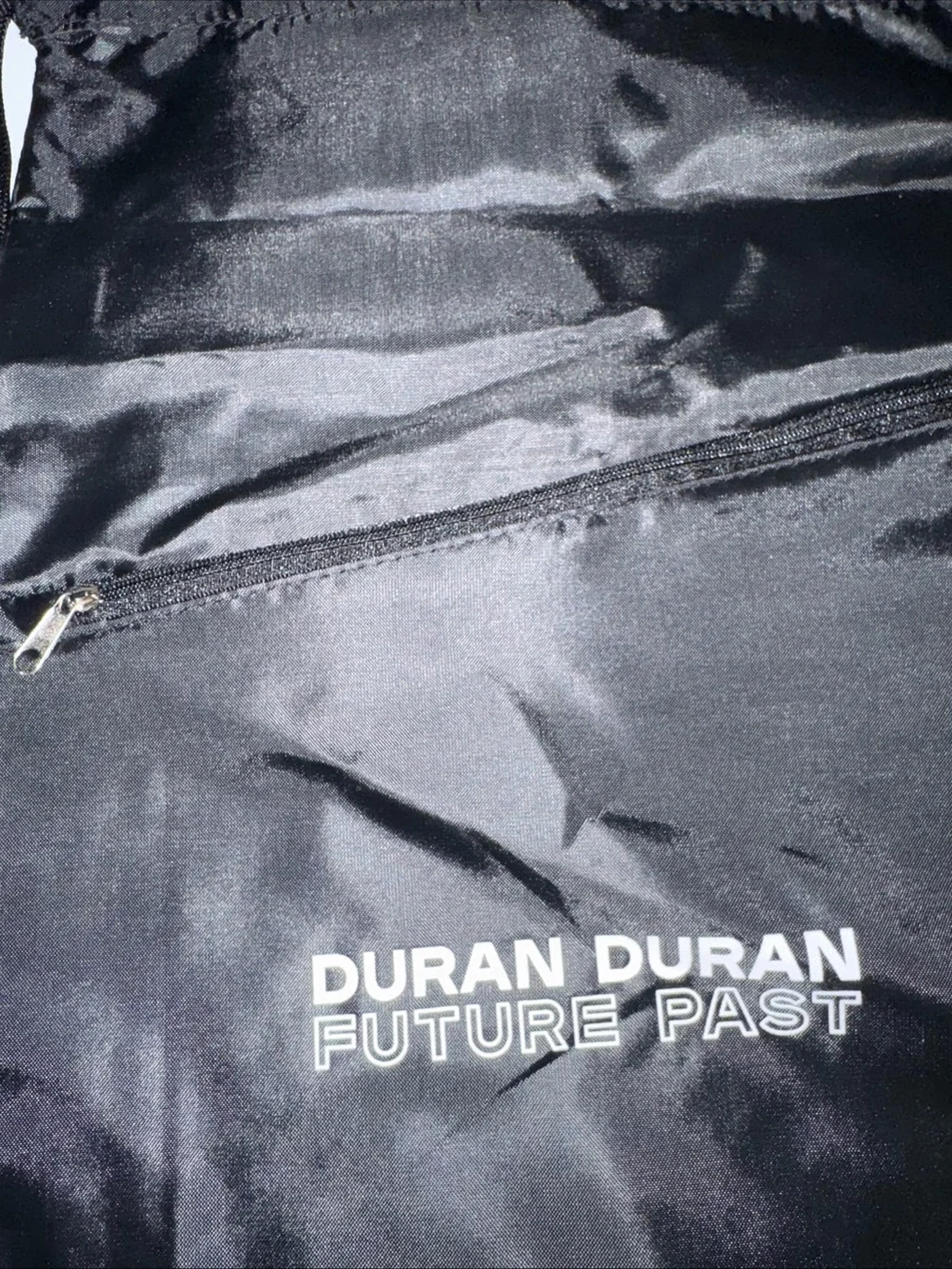Duran Duran Future Past Black Drawstring Bag with Front Zipper NEW Fan Club